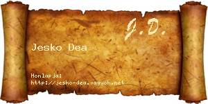 Jesko Dea névjegykártya